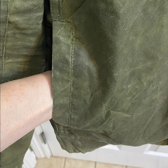 Alaskan Hardgear Duluth Waxed Canvas Men’s Green Coat Jacket Size XL 9/11 Badge - Picture 8 of 9